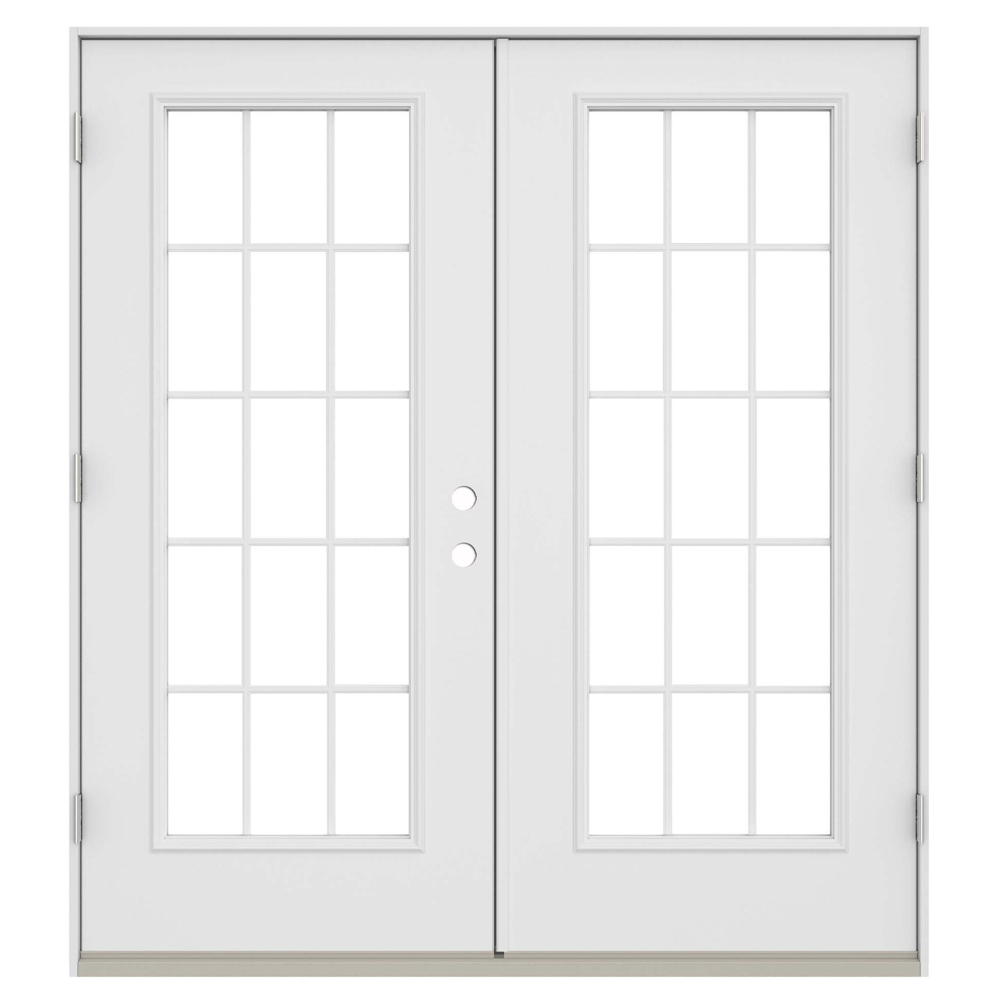 Steel Right-hand inswing French Patio Door with Low-E Glass with Grilles (Brickmould Included)