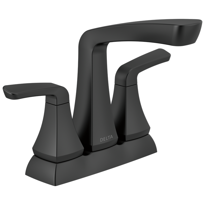 Delta Vesna Two Handle Centerset Bathroom Faucet in Matte Black, 25789LF-BL, MRSP: $123.04, FINAL PRICE: $59.99 + TAX