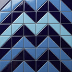 ** PER PCS ** Blue Santorini Chevron by Merola 10x10, 8.14sf, 10pcs, Loc: MT1-F