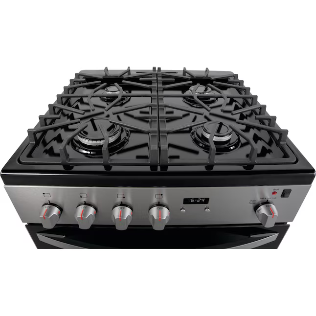 Frigidaire 24-in 4 burners 1.9-cu ft Slide-In Natural Gas Range (Stainless Steel), FFGH2422US *JR2506, Retail: $1,299.00, FINAL PRICE: $749.99 + TAX