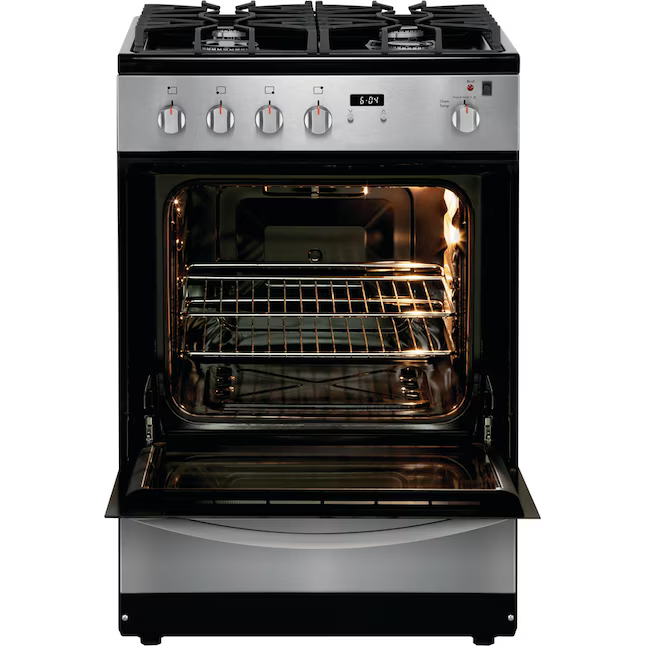 Frigidaire 24-in 4 burners 1.9-cu ft Slide-In Natural Gas Range (Stainless Steel), FFGH2422US *JR2506, Retail: $1,299.00, FINAL PRICE: $749.99 + TAX