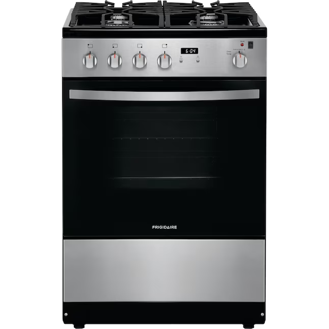 Frigidaire 24-in 4 burners 1.9-cu ft Slide-In Natural Gas Range (Stainless Steel), FFGH2422US, Retail: $1,299.00, FINAL PRICE: $749.99 + TAX