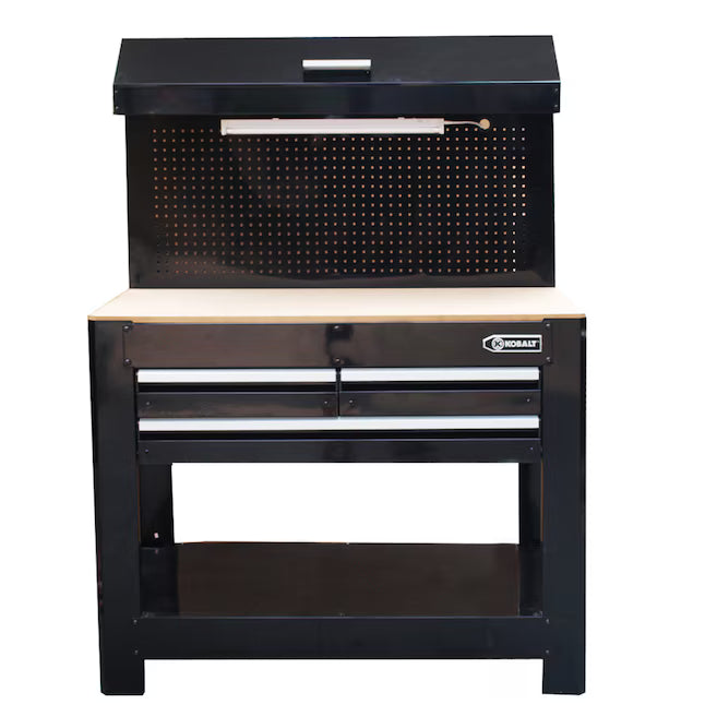 Kobalt 36-in H 3 -Drawers Gloss Black Powder Coat MDF Work Bench, SHS3DWBB245 #1631166 *HD2507, Retail: $299.00, FINAL PRICE: $199.99 + TAX