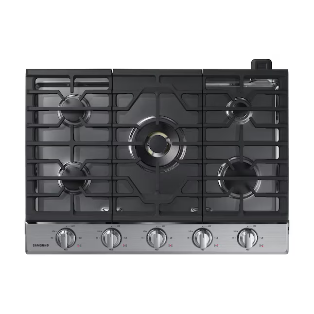 Samsung 30-in 5 Burners Stainless Steel Gas Cooktop (Griddle Included) - CLEARANCED, NA30N7755TS, *JR