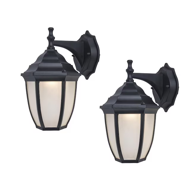 Project Source 2-Pack 11.41-in H Black Integrated LED Outdoor Wall Light, 5290201012 1479183, MSRP: $49.98, FINAL: