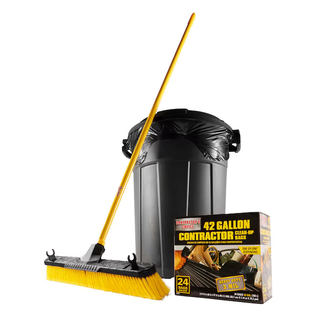 Contractor's Choice Contractor 42-Gallon Scent Free Black Outdoor Plastic Construction Flap Tie Trash Bag 24 -Count, LW42WC024B  #224272 *JR2509, Retail: $19.78, FINAL PRICE: $11.99 + TAX