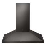 LG 30-in Ducted 600-CFM Black Stainless Steel Wall-Mounted Range Hood with Charcoal Filter