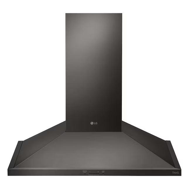 LG 30-in Ducted 600-CFM Black Stainless Steel Wall-Mounted Range Hood with Charcoal Filter