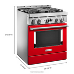 KitchenAid 30-in 4 burners 4.1-cu ft Convection Oven Freestanding Natural Gas Range (Passion Red), KFGC500JPA *JR2512, Retail: $4,599.00, FINAL PRICE: $2,699.99 + TAX