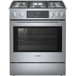 Bosch 800 Series 30-in Deep Recessed 5 burners Convection Oven Slide-In Dual Fuel Range (Stainless Steel), HDI8056U *JR2512, Retail: $3,299.00, FINAL PRICE: $1,599.99 + TAX