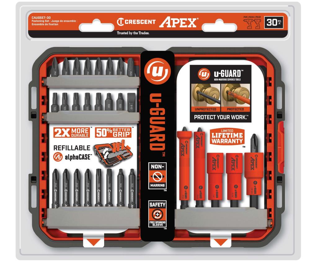 Crescent Apex u-GUARD 1/4-in x Impact Driver Bit Set 30 -Piece