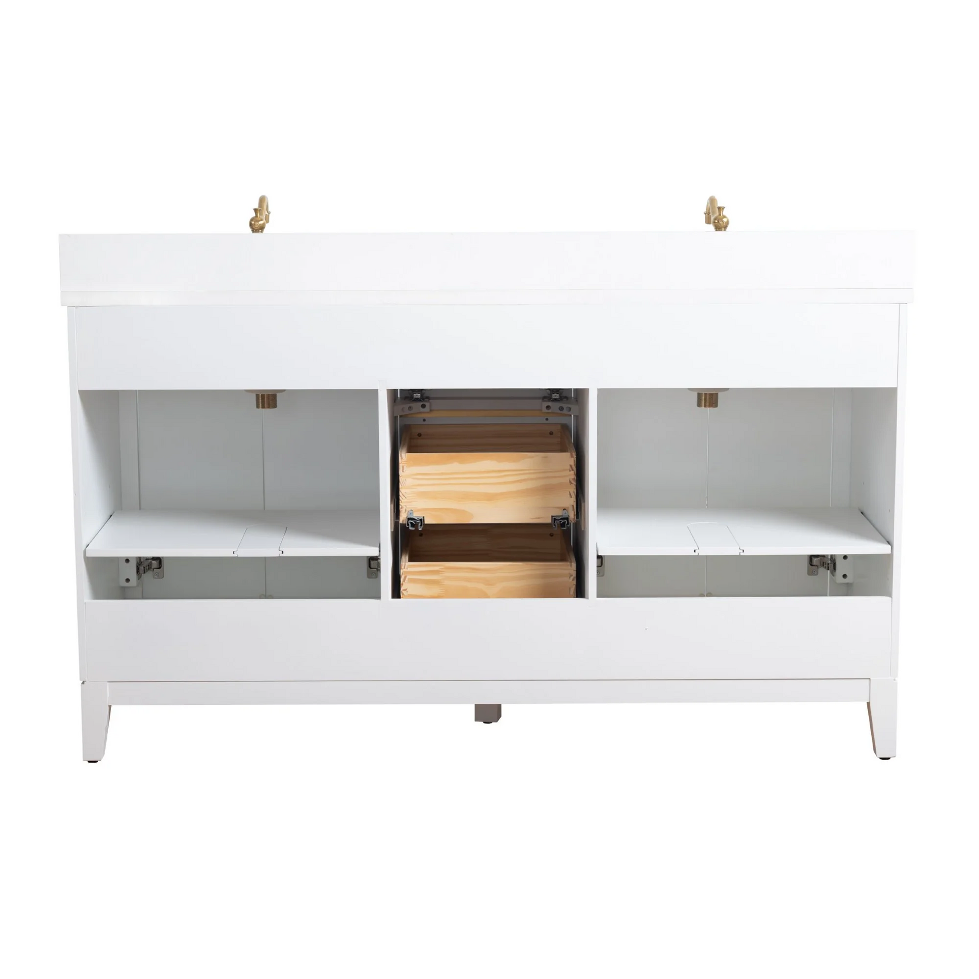 Vera Accent 60-in Double Sink Bathroom Vanity in White with Engineered Marble Top, VA8060-DW, CVH60D-W, Retail: $1,438.00, Final: $999.99, CLEARANCE PRICE: $899.99 + TAX