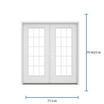 Steel Right-hand inswing French Patio Door with Low-E Glass with Grilles (Brickmould Included)