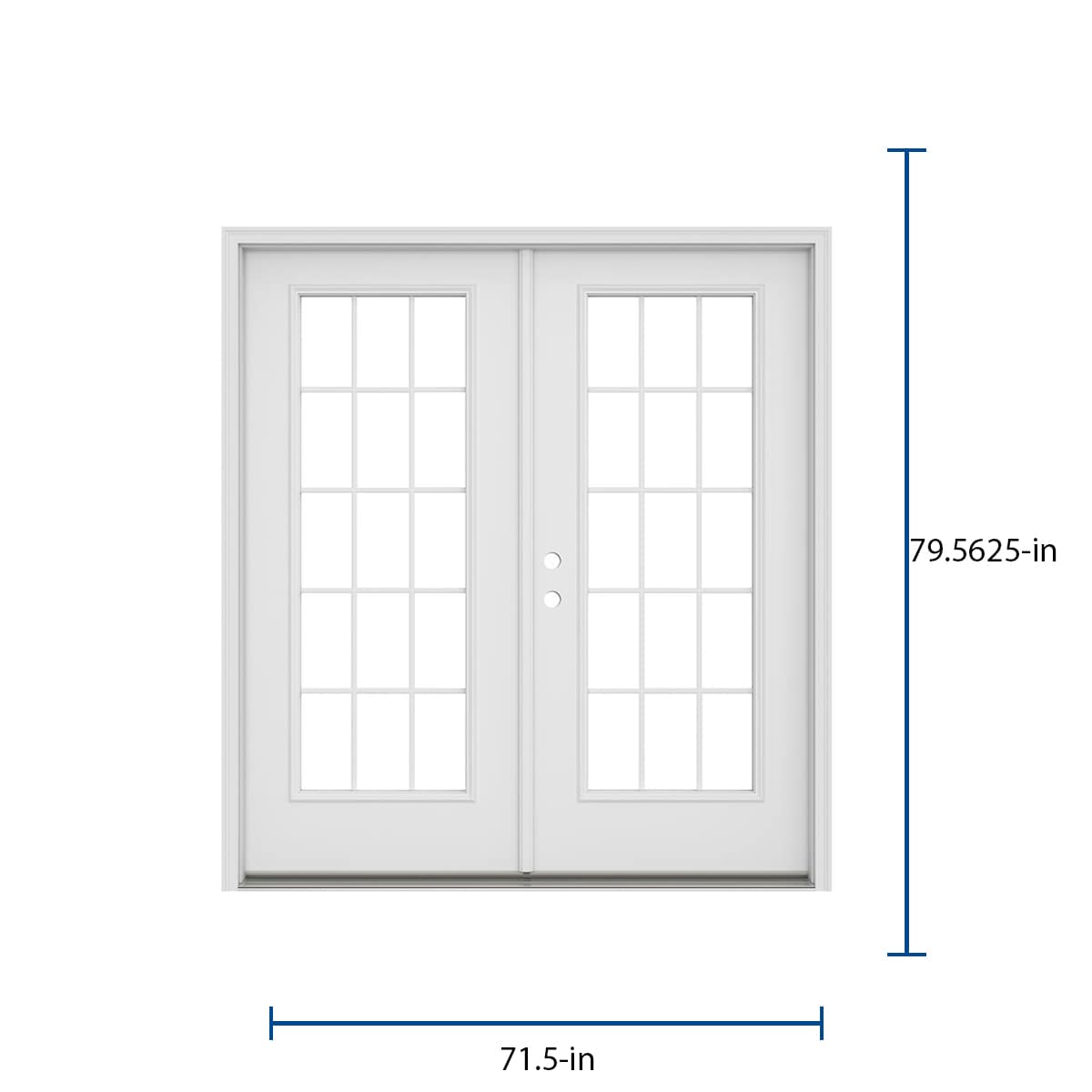 Steel Right-hand inswing French Patio Door with Low-E Glass with Grilles (Brickmould Included)