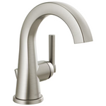 Delta Becker Spotshield Brushed Nickel Single Hole 1-handle WaterSense Mid-arc Residential Handle Bathroom Sink Faucet with Drain with Deck Plate, 15891LF-SP *JR2510, Retail: $129.00, FINAL PRICE: $69.99 + TAX