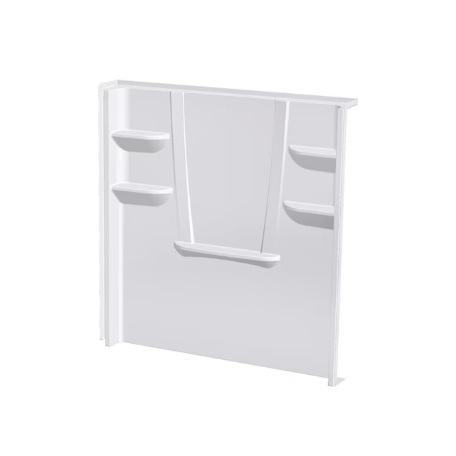 Swanstone A2 8-Inches L x 60-Inches W x 62-Inches H High gloss white Direct to stud Bathtub back wall panel, 6062CBW-AW-M-SL, 2561107