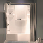 Swanstone A2 8-Inches L x 60-Inches W x 62-Inches H High gloss white Direct to stud Bathtub back wall panel, 6062CBW-AW-M-SL, 2561107