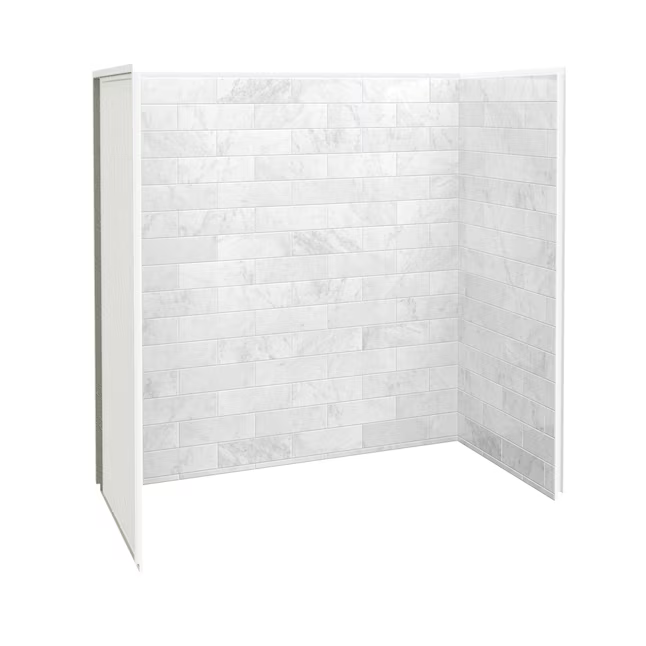 MAAX Utile 60-in L x 30-in W x 60-in H Marble Carrara 3-Piece Direct to Stud Bathtub Back Wall Panel, 103424-307-508-800  #805771 *JR2509, Retail: $2,040.00, FINAL PRICE: $799.99 + TAX