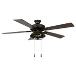 River of Goods 52-in Downrod or Flush Mount Bronze with Rich barnwood/light driftwood Blades Cage Ceiling Fan With Light 5 -Blade )