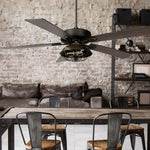 River of Goods 52-in Downrod or Flush Mount Bronze with Rich barnwood/light driftwood Blades Cage Ceiling Fan With Light 5 -Blade )
