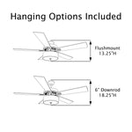 River of Goods 52-in Downrod or Flush Mount Bronze with Rich barnwood/light driftwood Blades Cage Ceiling Fan With Light 5 -Blade )
