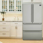 FORNO Counter-Depth Moena 19.2-cu ft 35.9-in Wide French Door Refrigerator with Ice