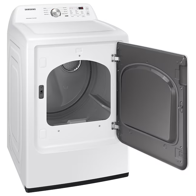 Samsung 7.2-cu ft Reversible Side Swing Vented Electric Dryer in White, DVE45T3200W/A3, Retail: $849.00, Final Price: $499.00 + Tax