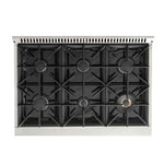 Kucht KX Series 36-in Deep recessed 6 burners Convection Oven Freestanding Dual Fuel Range ( Stainless Steel )