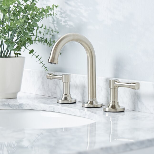 Giagni Bordino Brushed Nickel Widespread 2-handle WaterSense Residential Handle Bathroom Sink Faucet with Drain, LL500-BN, 1158239, [FB216], FINAL PRICE: $39.99 + Tax