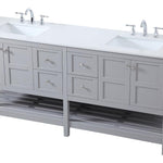 Ever Living Indie 72-Inch Double Sink Vanity in Light Grey with a Countertop, VF16472DGR, FINAL PRICE: $1099.99 + TAX [FBM-127]
