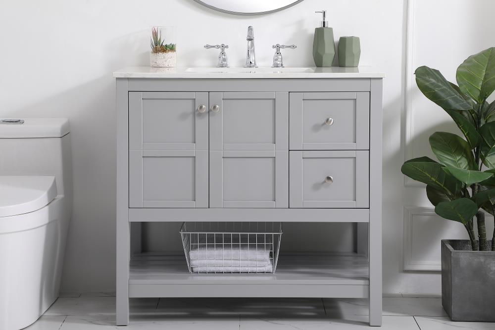 Ever Living Indie 42-Inch Single Sink Vanity in Light Grey with a  Countertop, VF16442GR, FINAL PRICE: $579.99 + TAX [FBM-116]