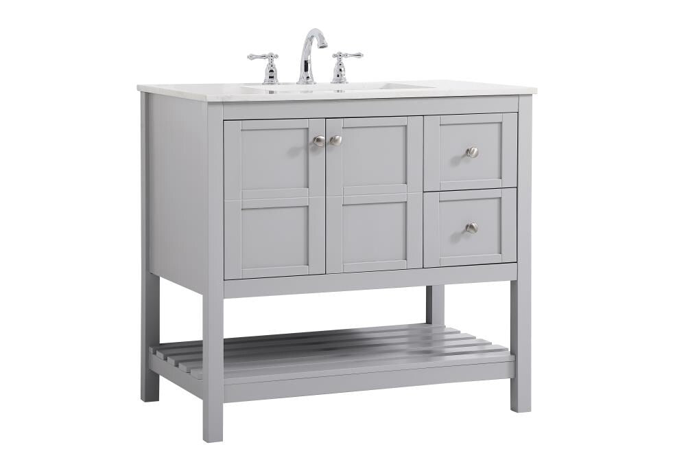 Ever Living Indie 42-Inch Single Sink Vanity in Light Grey with a  Countertop, VF16442GR, FINAL PRICE: $579.99 + TAX [FBM-116]