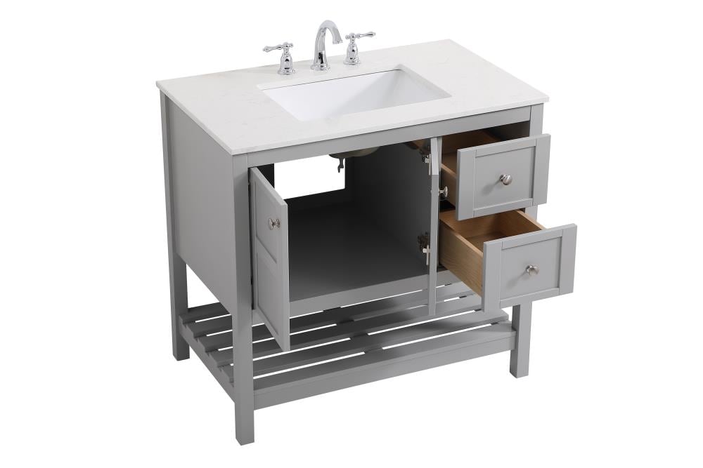 Ever Living Indie 42-Inch Single Sink Vanity in Light Grey with a  Countertop, VF16442GR, FINAL PRICE: $579.99 + TAX [FBM-116]