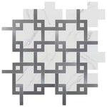 Carrara Maze 12x12 Peel & Stick Mosaic, SF210038,  14.52sf, 15pcs, 16lbs, FINAL PRICE: $3.99/pc, $59.85/bx + Tax