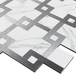 Carrara Maze 12x12 Peel & Stick Mosaic, SF210038,  14.52sf, 15pcs, 16lbs, FINAL PRICE: $3.99/pc, $59.85/bx + Tax