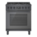 Bosch 800 Series Industrial Style 30-in Standard 5 burners Convection Oven Freestanding Dual Fuel Range (Black Stainless)