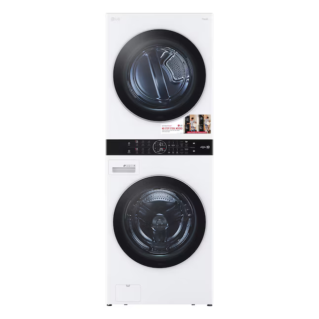 LG WashTower Stacked Laundry Center with 4.5-cu ft Front load Washer and Electric 7.4-cu ft Dryer in White, WKEX200HWA/02 *JR2508, Retail: $2,799.00, FINAL PRICE: $1,579.99 + TAX