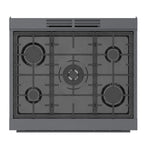 Bosch 800 Series Industrial Style 30-in Standard 5 burners Convection Oven Freestanding Dual Fuel Range (Black Stainless)