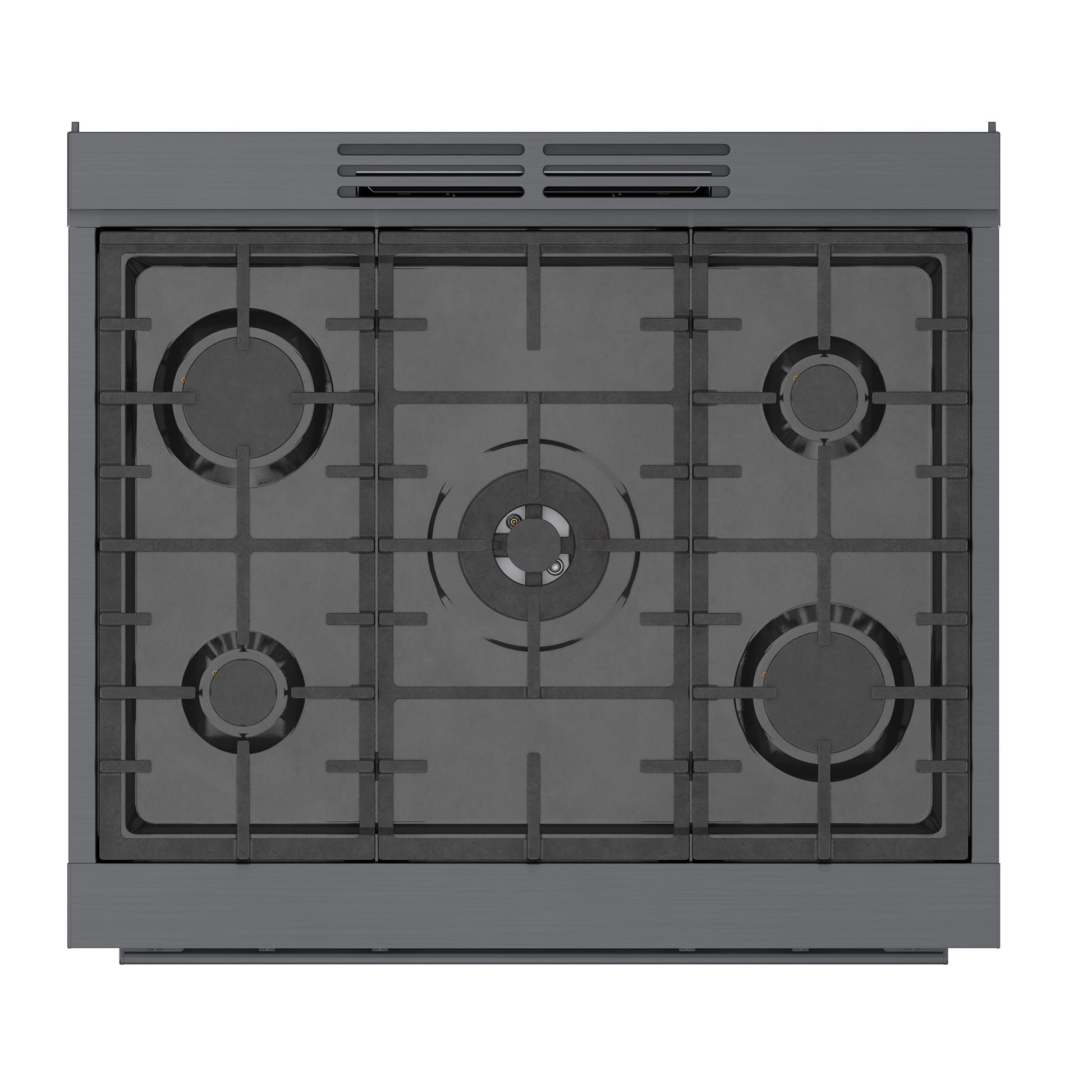 Bosch 800 Series Industrial Style 30-in Standard 5 burners Convection Oven Freestanding Dual Fuel Range (Black Stainless)