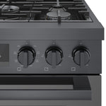 Bosch 800 Series Industrial Style 30-in Standard 5 burners Convection Oven Freestanding Dual Fuel Range (Black Stainless)