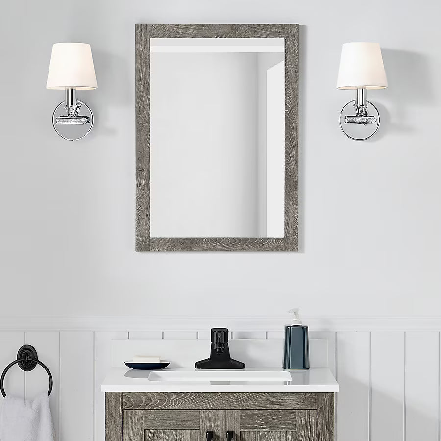 Style Selections Howell 20-in x 28-in Framed Rectangle Bathroom Vanity Mirror ( Weathered