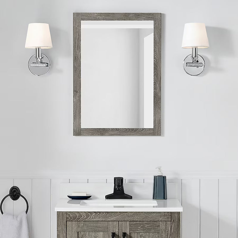 Style Selections Howell 20-in x 28-in Framed Rectangle Bathroom Vanity Mirror ( Weathered