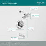 Peerless Elmhurst Tub shower trim kit in Chrome, PTT14465, MRSP: $157, FINAL PRICE: $ + TAX