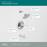 Peerless Elmhurst Tub shower trim kit in Chrome, PTT14465, MRSP: $157, FINAL PRICE: $ + TAX