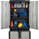 Kobalt 36-in W x 72-in H x 18.5-in D Freestanding Steel Garage Cabinet in Silver, 19005   2368775 *JR2401 [FB195], MSRP: $449.00, Final Price: $299.99 + Tax