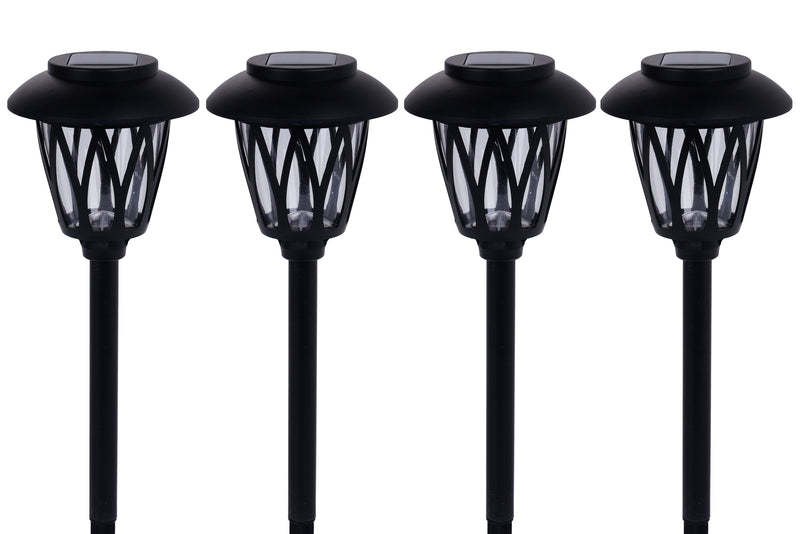 Portfolio 4 -Pack 5 -Lumens Black Solar LED Outdoor Path Light Kit ( 3000-K ), RETAIL: $17.98, FINAL PRICE: $9.99 + TAX