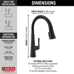 Delta Emmeline Single Handle Pull-Down Kitchen Faucet in Matte Black, 9182-BL-DST, MRSP: $842, FINAL PRICE: $ + TAX