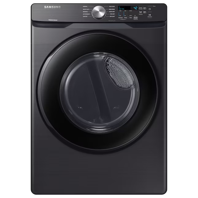 Samsung 7.5-cu ft Reversible Side Swing Stackable Vented Electric Dryer in Black Stainless Steel, DVE45T6000V/A3, Retail: $999.00, Final Price: $479.99 + Tax
