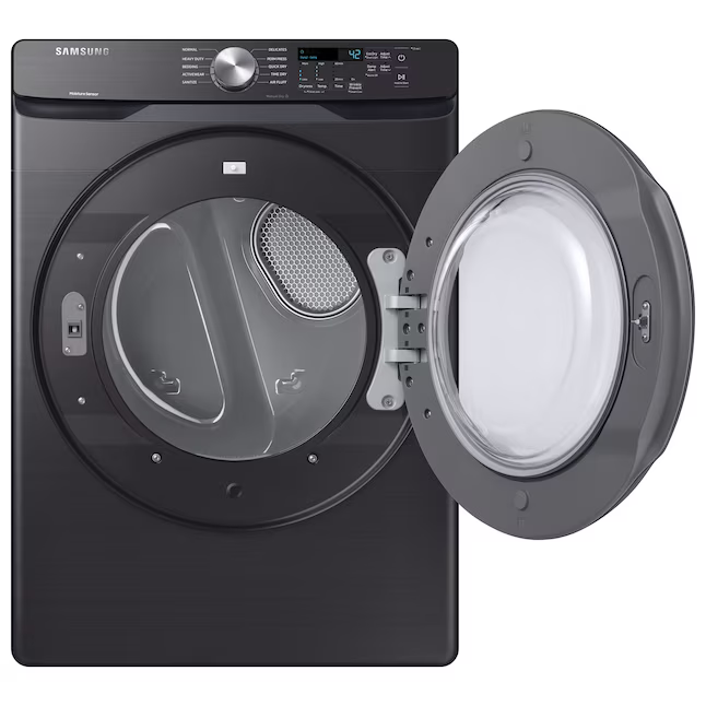 Samsung 7.5-cu ft Reversible Side Swing Stackable Vented Electric Dryer in Black Stainless Steel, DVE45T6000V/A3, Retail: $999.00, Final Price: $479.99 + Tax