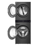 LG WashTower Electric Stacked Laundry Center with 4.5-cu ft Front load Washer and 7.4-cu ft Dryer ( Black Steel )